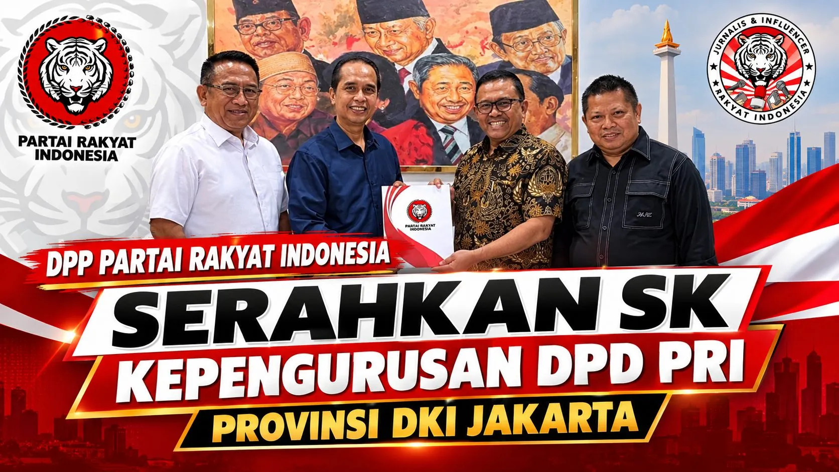 DPP Partai Rakyat Indonesia  Serahkan SK Kepengurusan DPD PRI Provinsi DKI Jakarta