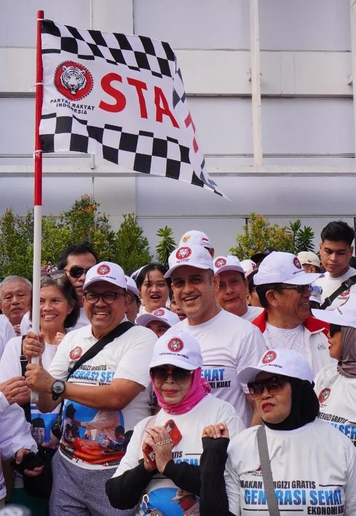 DPP Partai Rakyat Indonesia Gelar Jalan Sehat dan Sampaikan Sosialisasi Program Unggulan Prabowo Menjelang RAPIMNAS