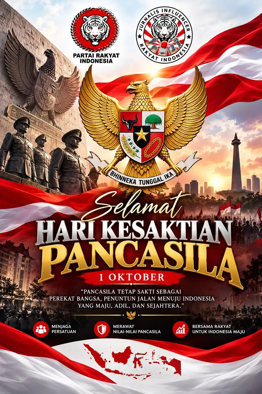 Capt. H. Moh. Anton Hermawan Eka Putra, S.E., S.T., S.H., M.M : Pancasila Tetap Sakti, Persatuan Indonesia Harus Terjaga " Selamat Hari Kesaktian Pancasila 1 Oktober 2026