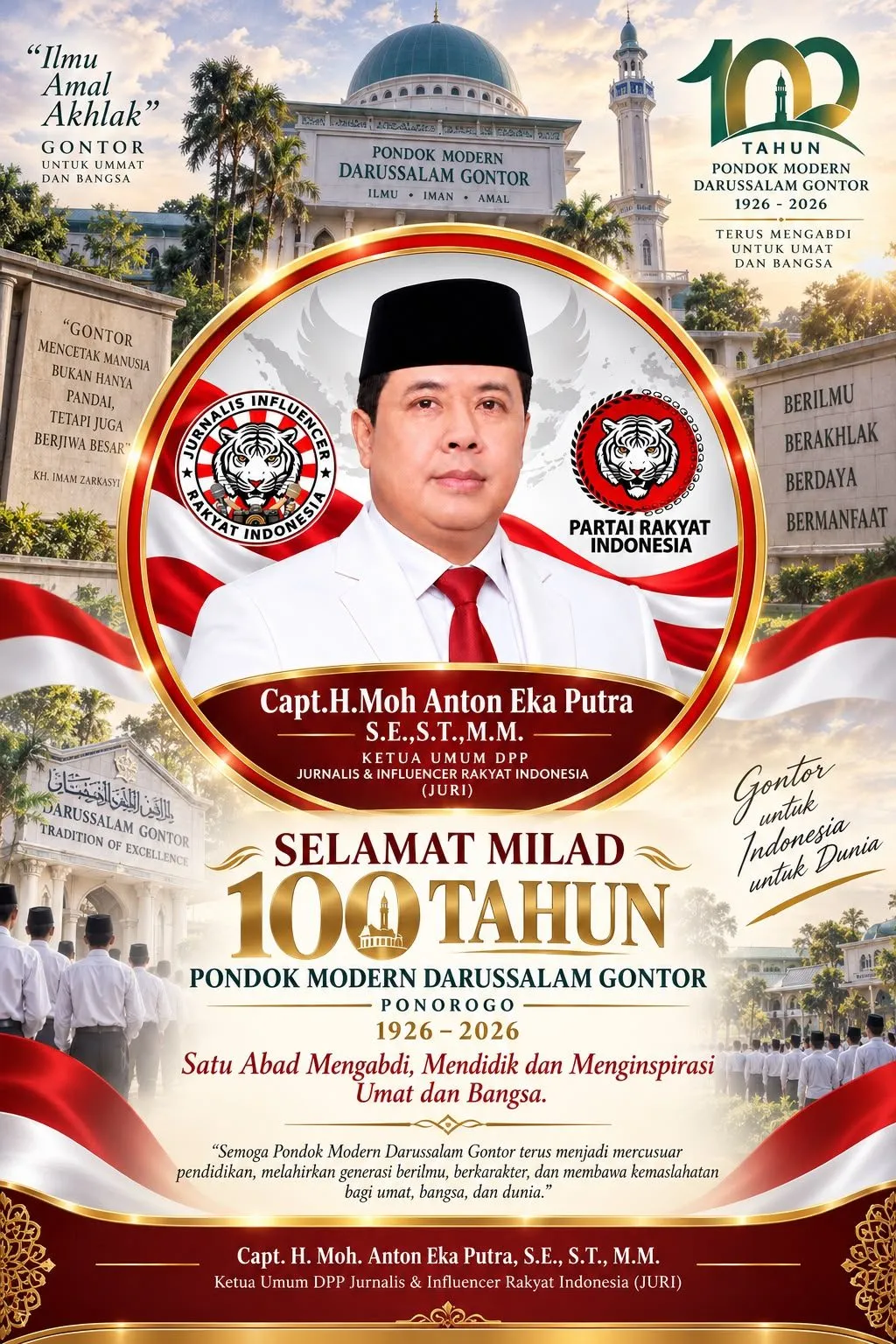 Jelang Seabad Pengabdian, JURI Sampaikan Ucapan Selamat 100 Tahun Pondok Modern Darussalam Gontor