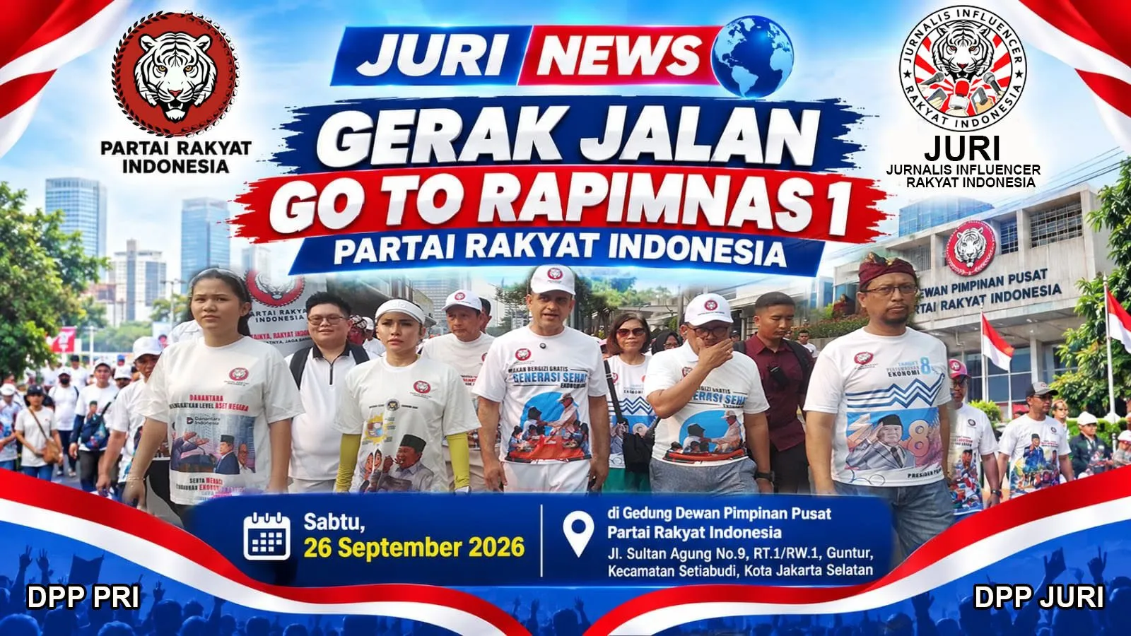 DPP Partai Rakyat Indonesia Bersama DPD DKI Jakarta Gelar Jalan Sehat dan Sosialisasikan Program Strategis Presiden Prabowo Subianto